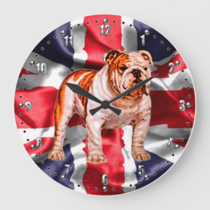 Britische Bulldoggen-Wanduhr Große Wanduhr