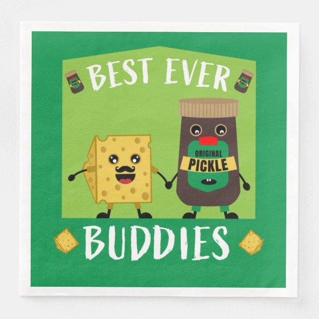 Britische Cheddar-Käse- und Pickle-Liebhaber Serviette (Vorderseite)