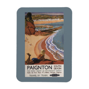 Britische Eisenbahn Girl Blick über die Klippe Magnet