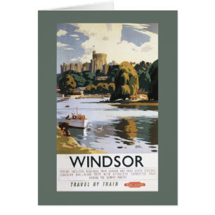 Britische Eisenbahn Windsor Castle Thames Poster