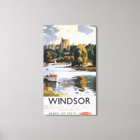 Britische Eisenbahn Windsor Castle Thames Poster