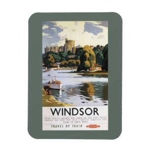 Britische Eisenbahn Windsor Castle Thames Poster Magnet