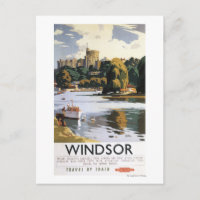 Britische Eisenbahn Windsor Castle Thames Poster