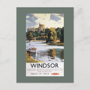 Britische Eisenbahn Windsor Castle Thames Poster Postkarte