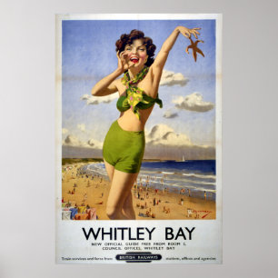 Britische Eisenbahnen Whitley Bucht 1949 Poster