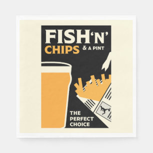 Britische Fische und Chips Serviette