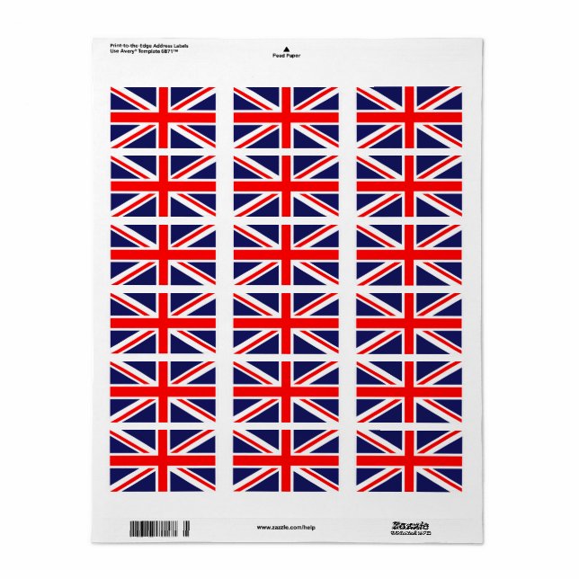 Britische Flagge Adressaufkleber (Vorne)