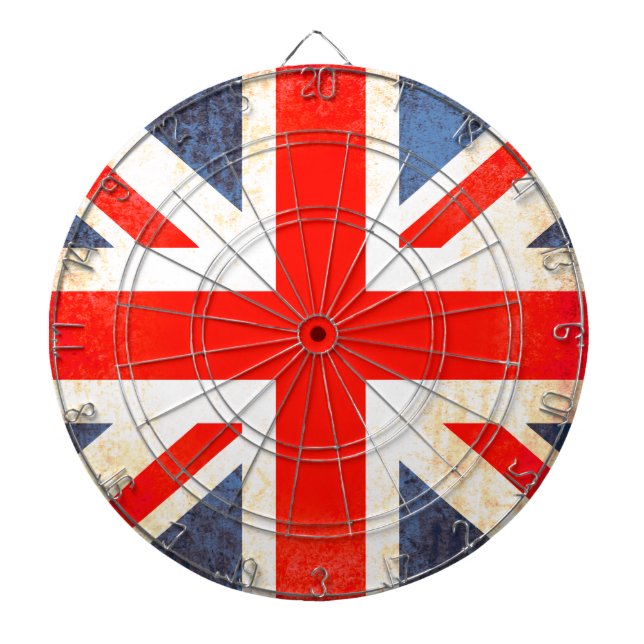 Britische Flagge - altes Dartboard Dartscheibe (vorne)