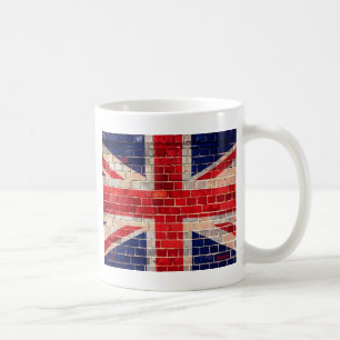 Britische Flagge an einer Ziegelmauer Tasse