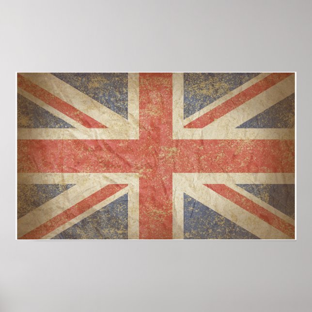 Britische Flagge beunruhigt Poster (Vorne)