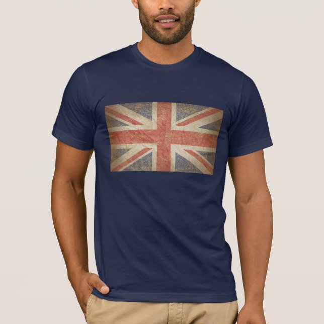 Britische Flagge beunruhigt T-Shirt (Vorderseite)