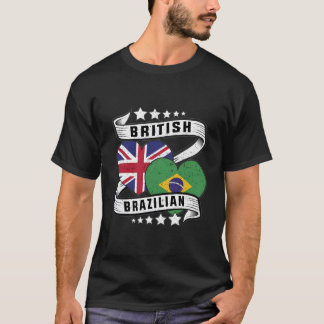 Britische Flagge Brasilianisch Halbbritisch Halbbr T-Shirt