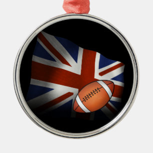 BRITISCHE Flagge des Rugby- Ornament Aus Metall