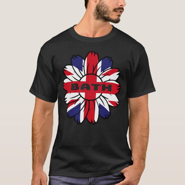Britische Flagge England Großbritannien Sunflower  T-Shirt (Vorderseite)