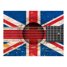 Britische Flagge für alte akustische Gitarre