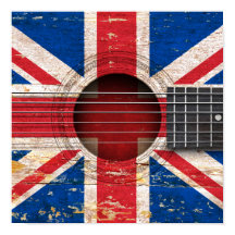 Britische Flagge für alte akustische Gitarre