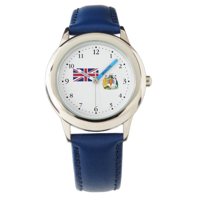 Britische Flagge für das Antarktis-Gebiet Armbanduhr (Vorderseite)