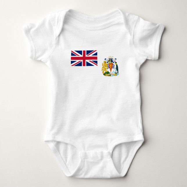 Britische Flagge für das Antarktis-Gebiet Baby Strampler (Vorderseite)