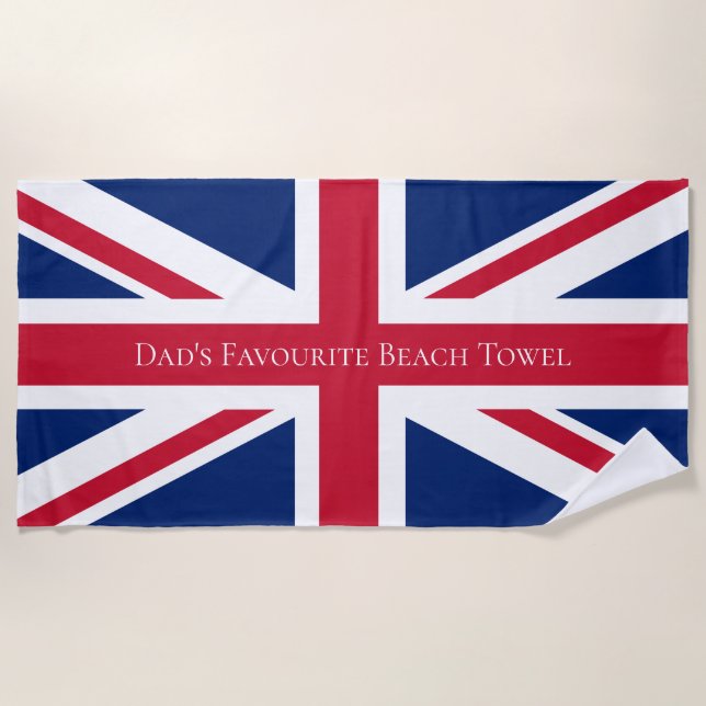 Britische Flagge für den Vater Custom Union Strandtuch (Vorderseite)
