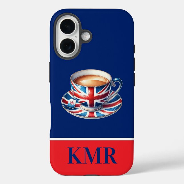 Britische Flagge für englisches Teacup Case-Mate iPhone Hülle (Rückseite)
