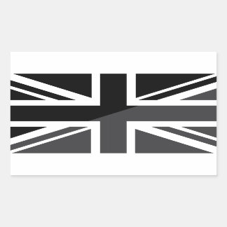 Britische Flagge für Schwarz und Grau Rechteckiger Aufkleber
