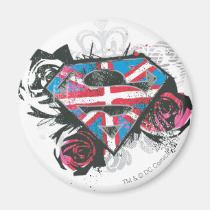 Britische Flagge für Supergirl und Rose Magnet