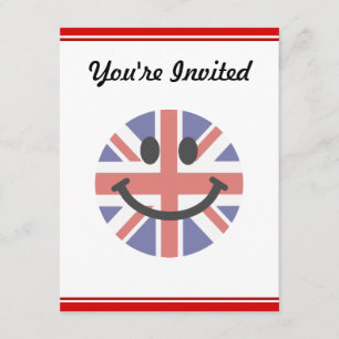 Britische Flagge Gesicht Einladung