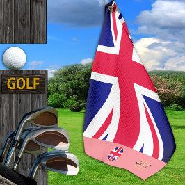 Britische Flagge & Großbritannien mit Monogramm /g Golfhandtuch