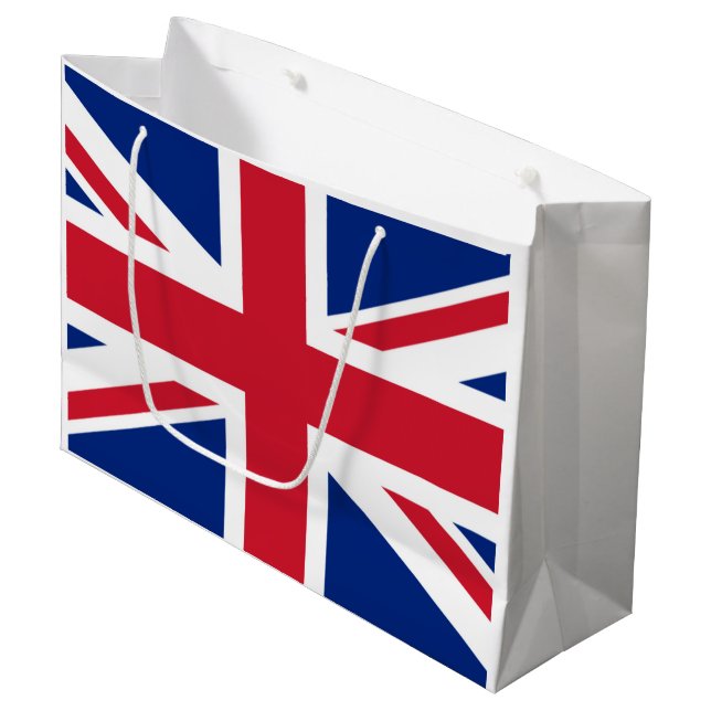 Britische Flagge Große Geschenktüte (Vorderseite Schrägansicht)