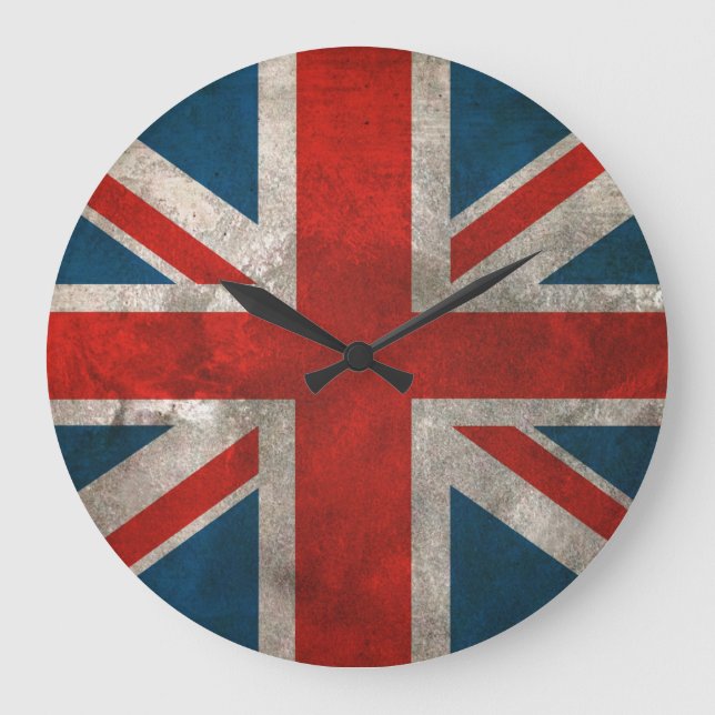 Britische Flagge Große Wanduhr (Vorderseite)