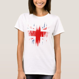 Britische Flagge Grunge Design Damen Weiß T-Shirt