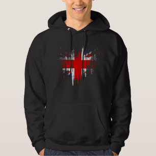 Britische Flagge Grunge-Distressed-Design Herren Hoodie