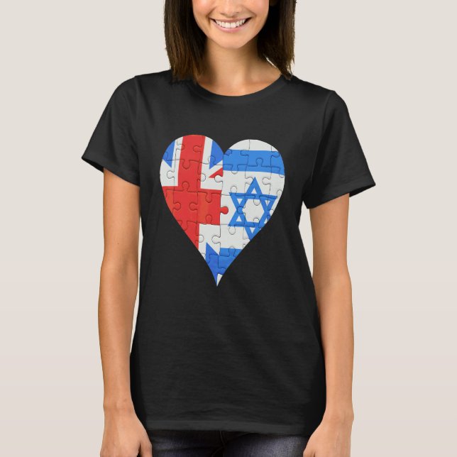Britische Flagge Herz T-Shirt (Vorderseite)