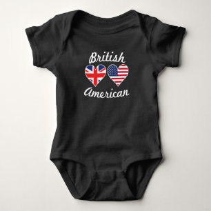Britische Flagge-Herzen Baby Strampler