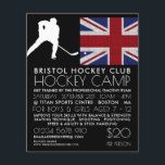 Britische Flagge, Hockey-Spieler, Campingwerbung Flyer<br><div class="desc">Britische Flagge,  Hockey-Spieler,  Camp-Werbung Flyer durch den Business Card Store.</div>