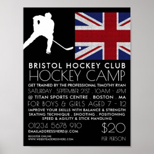 Britische Flagge, Hockey-Spieler, Campingwerbung Poster