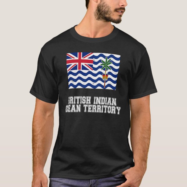 Britische Flagge im Indischen Ozean Männer Frauen  T-Shirt (Vorderseite)