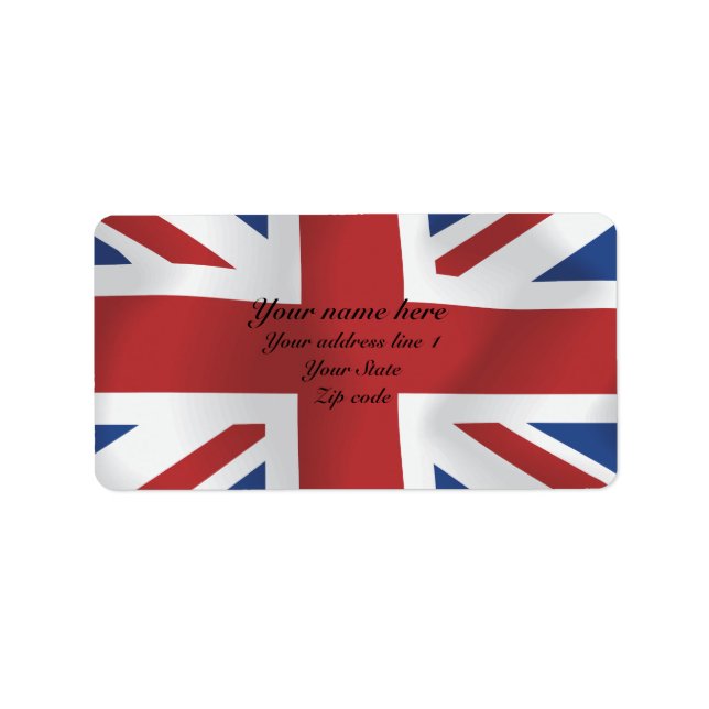 Britische Flagge im Sildenstil Adressaufkleber (Vorne)
