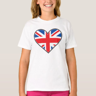 Britische Flagge in einem Herzen T-Shirt