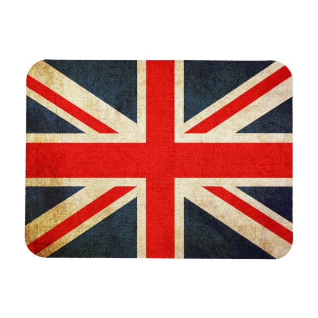 Britische Flagge in Grunge Magnet (Horizontal)
