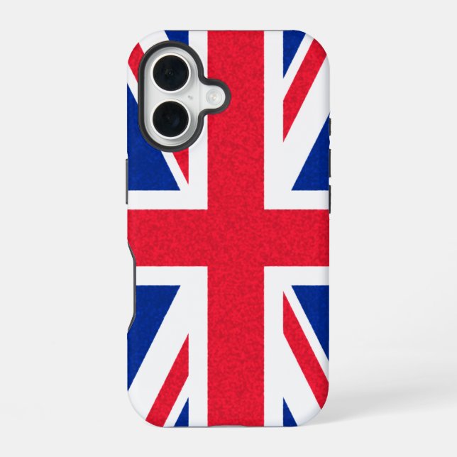 Britische Flagge iPhone 16 Hülle (Rückseite)
