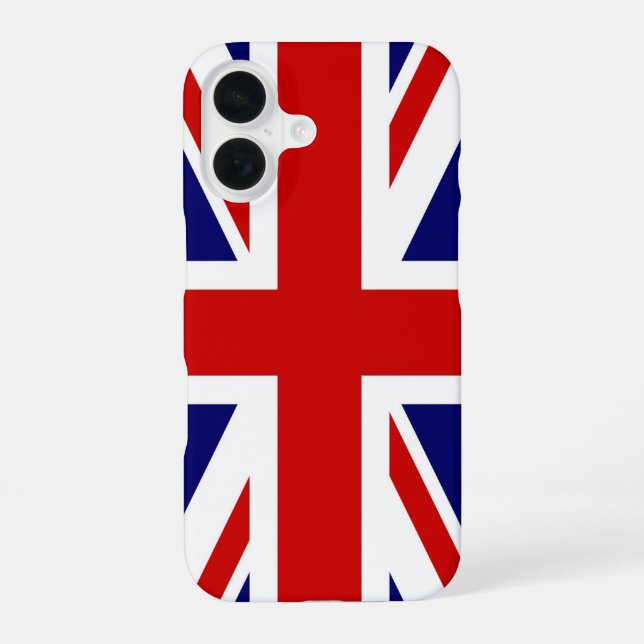 Britische Flagge iPhone 16 Hülle (Rückseite)