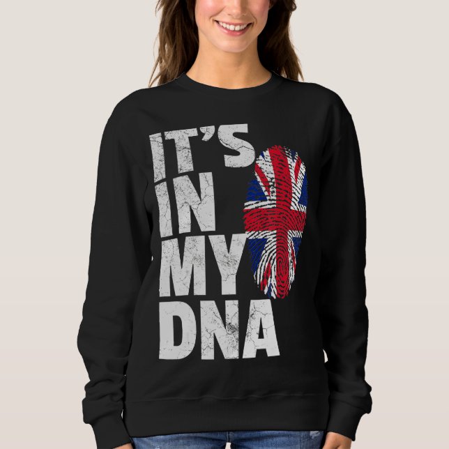 Britische Flagge Jack England in meiner DNA Christ Sweatshirt (Vorderseite)