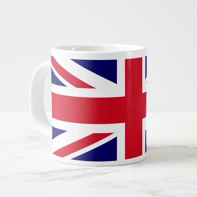 Britische Flagge Jumbo-Tasse (Vorderseite Links)