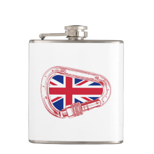 Britische Flagge Kletterer Carabiner Flachmann