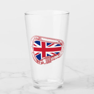 Britische Flagge Kletterer Carabiner Glas