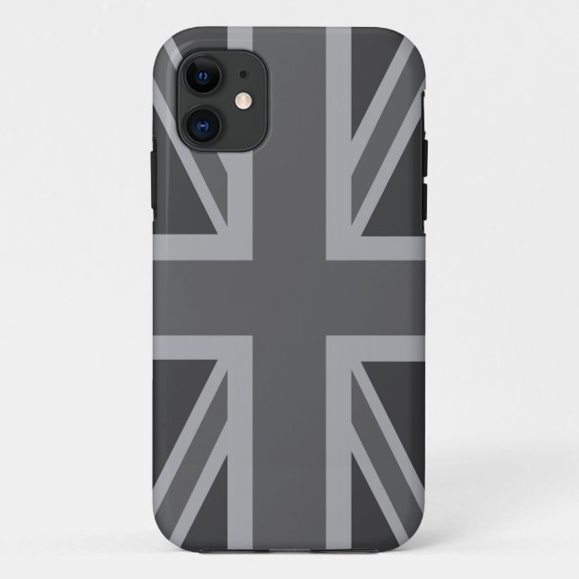 Britische Flagge mit der Flagge "Grey Black Classi Case-Mate iPhone Hülle (Rückseite)