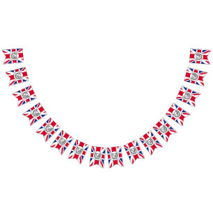 Britische Flagge mit König Charles III.