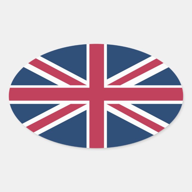 Britische Flagge Ovaler Aufkleber (Vorderseite)
