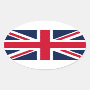 Britische Flagge Ovaler Aufkleber